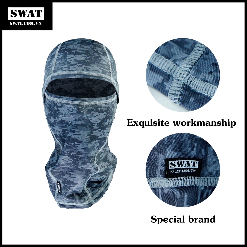 Khăn trùm đầu ninja đi phượt Swat 3in1 Camo mẫu mới cao cấp chống nắng, chống bụi hiệu quả