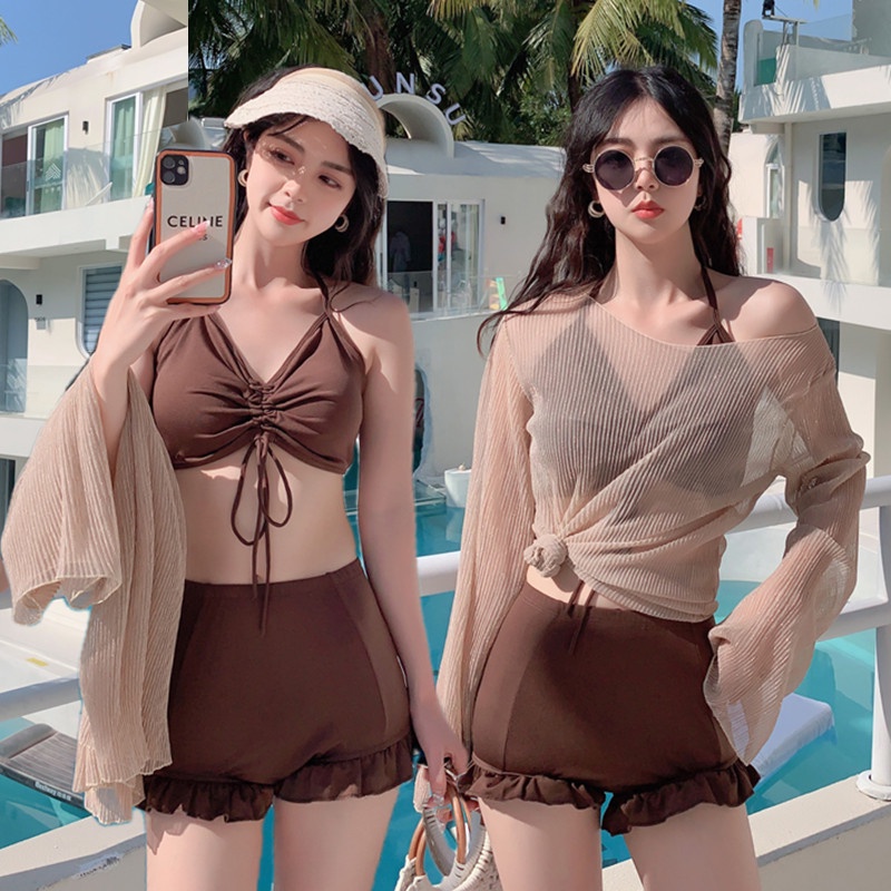 Bộ Đồ Bơi Ba Mảnh Thiết Kế Quyến Rũ Thời Trang Cho Nữ