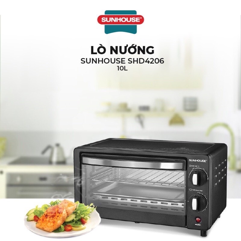 Lò Nướng Điện Sunhouse SHD4206 10L Nướng Nhanh Chín Điều Tiết Kiệm Điện Bảo Hành 12 Thánh