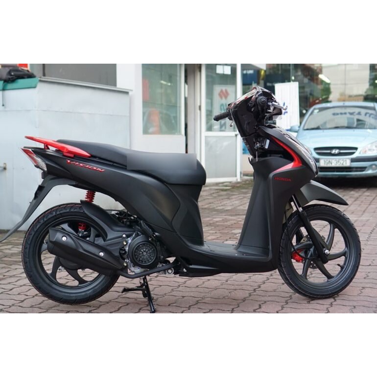 Tem xe Vision 2018 Đen Nhám tem Đỏ ( Miếng )