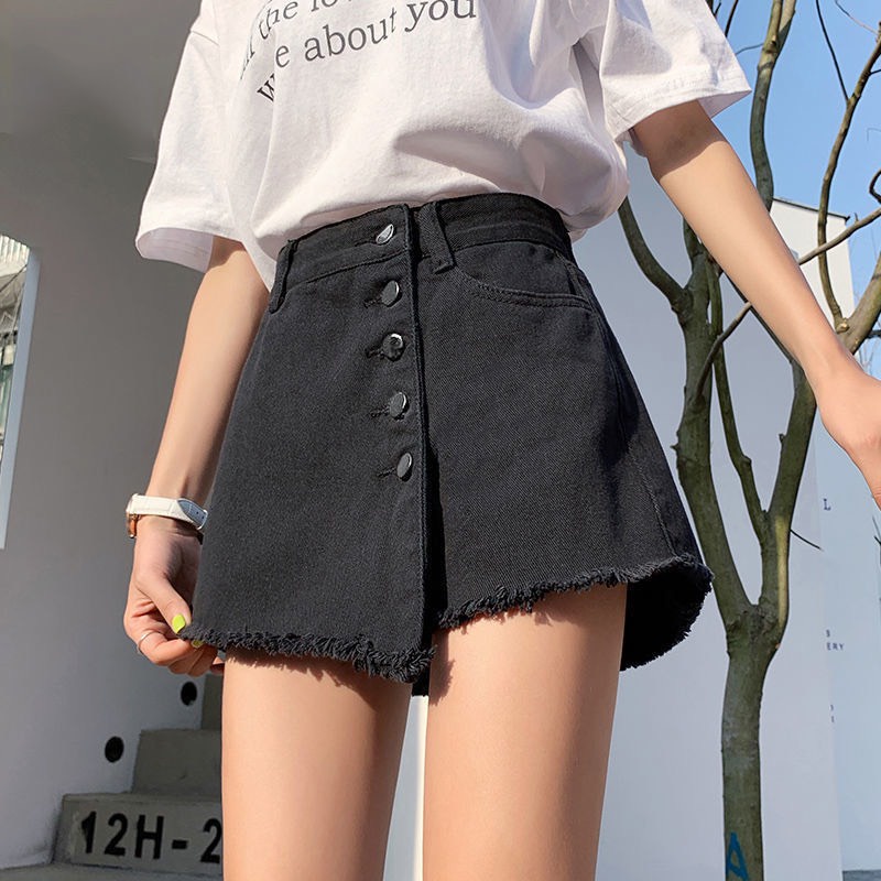 Quần Short jean giả váy, lệch vạt, có khuy, nhiều màu - LK037 | BigBuy360 - bigbuy360.vn