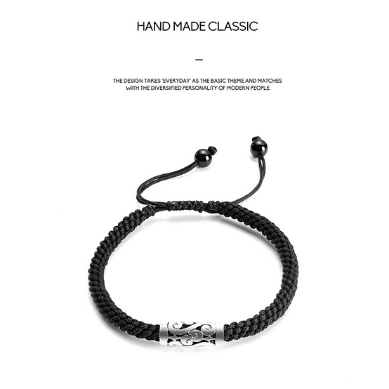 Vòng Tay Nam Lắc Tay Unisex Charm phong thủy Clancy Thời Trang Vòng Tay Nam Nữ Basic Màu Đen Chất Liệu Bền Bỉ Kratos