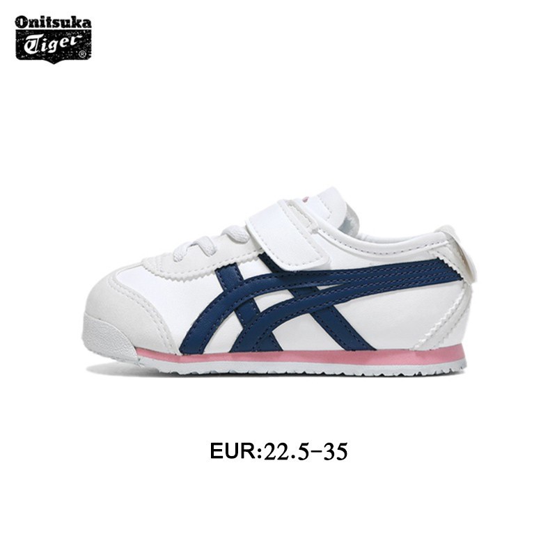 🔥 【Sẵn sàng chứng khoán onitsuka Tiger Mexico 66 Giày trẻ em Giày thể thao Velcro Trượt trên trắng Giày trẻ em màu hồng Giày thể thao dễ mặc Thoải mái thoải mái Chân bảo vệ Sneakers Trẻ em Big Kids Boy Thời trang Giày thể thao