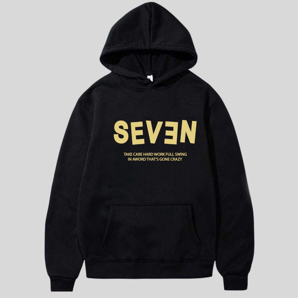 Áo Hoodie Nam, Nữ Unisex Nỉ From Rộng , Áo nỉ bông có mũ mùa đông Senven chữ ngược