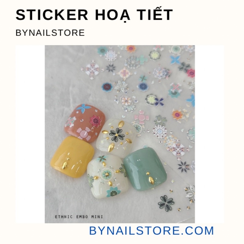 Sticker thổ cẩm dán móng nail_sticker 4D (1pcs)