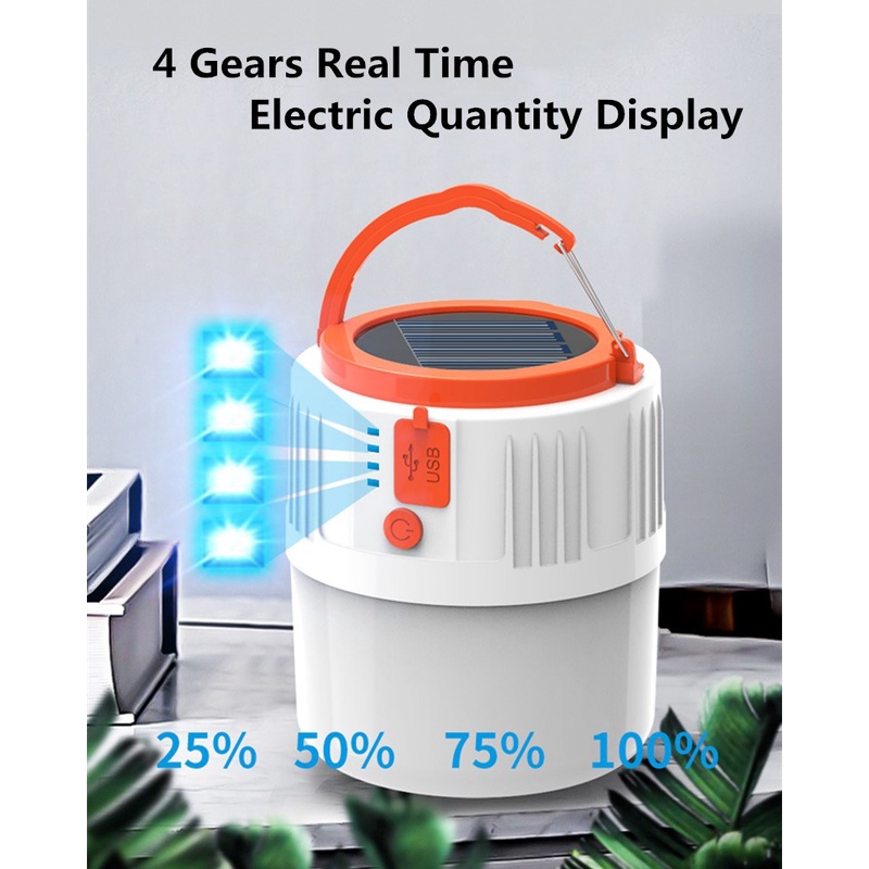 Đèn năng lượng mặt trời LICER có thể sạc lại linh động khẩn cấp dùng cho cắm trại/ ngoài trời/ hàng chợ đêm