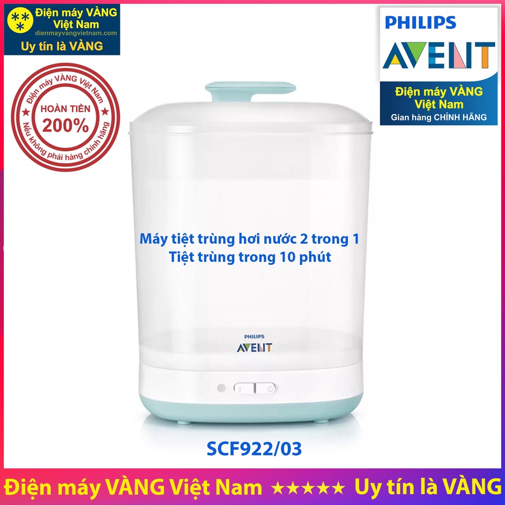 Máy tiệt trùng bình sữa Philips Avent SCF284/02 SCF291/00 SCF293/00 SCF922/03 [Cam kết hàng chính hãng]