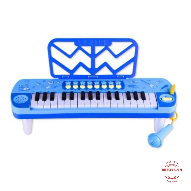 Đàn piano cho bé kèm mic đồ chơi có nhạc (tặng kèm 3 pin AA)  (BBTOYS: 47)