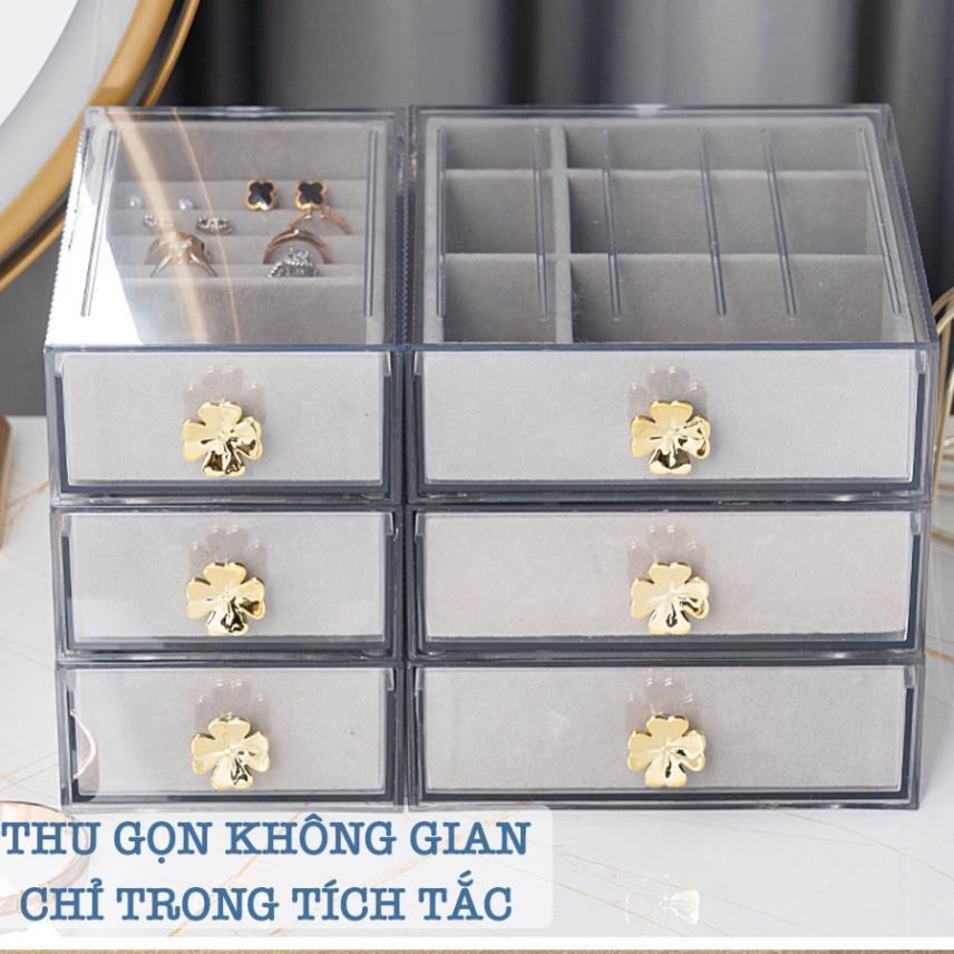 Hộp Đựng Trang Sức Enoda Home Lót Nhung Chống Oxy Hóa Mika Trong Suốt Cao Cấp R004