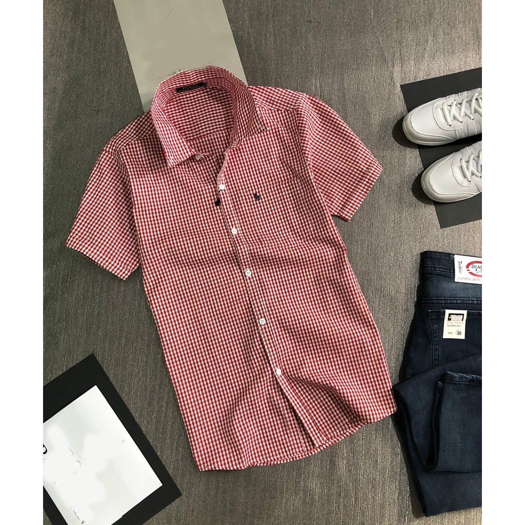 Áo sơ mi ngắn tay thiết kế caro cao cấp thời trang nam Liyor - TASM3022 | BigBuy360 - bigbuy360.vn