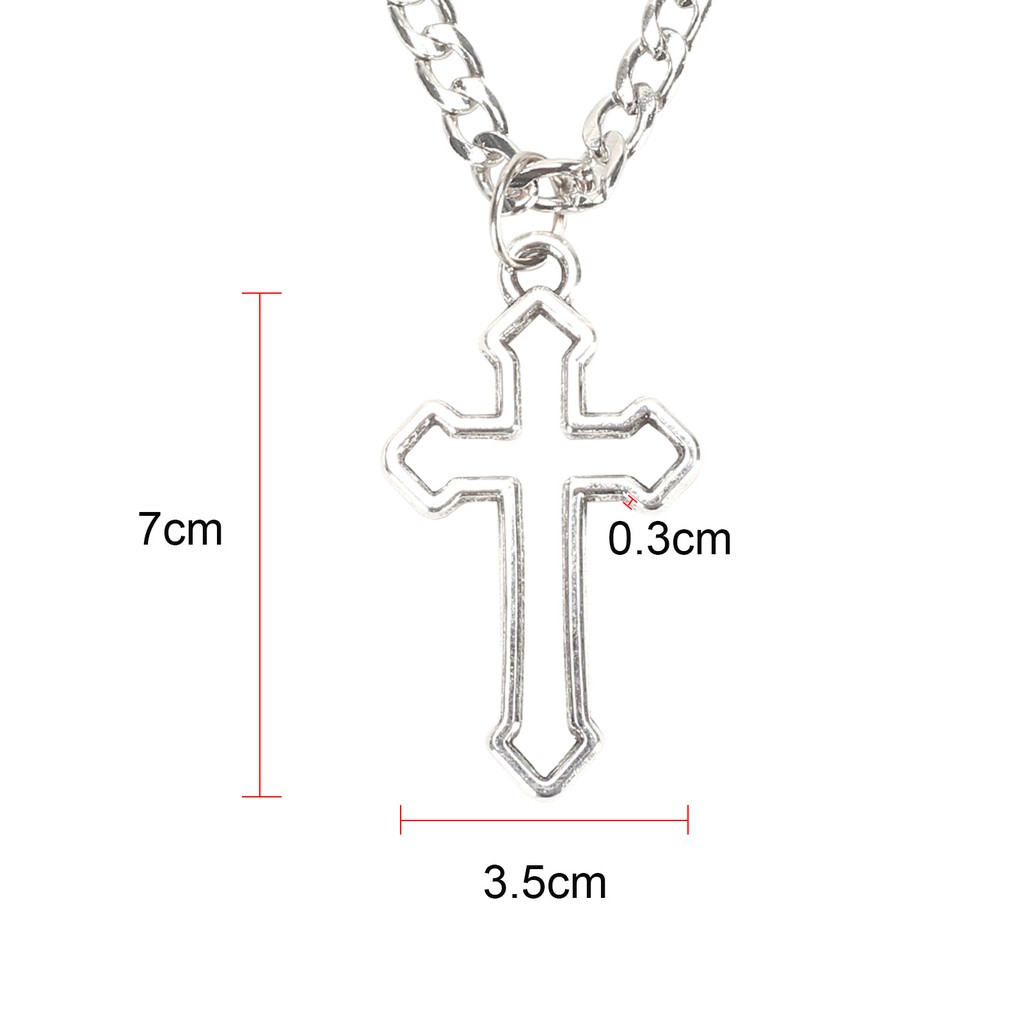 Dây chuyền kim loại phối mặt chữ thập thời trang Hàn Quốc cá tính | BigBuy360 - bigbuy360.vn