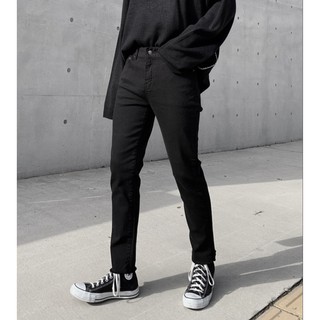 JEAN ÔM SKINNY basic - QUẦN denim dài đen CHUỘT TRẮNG