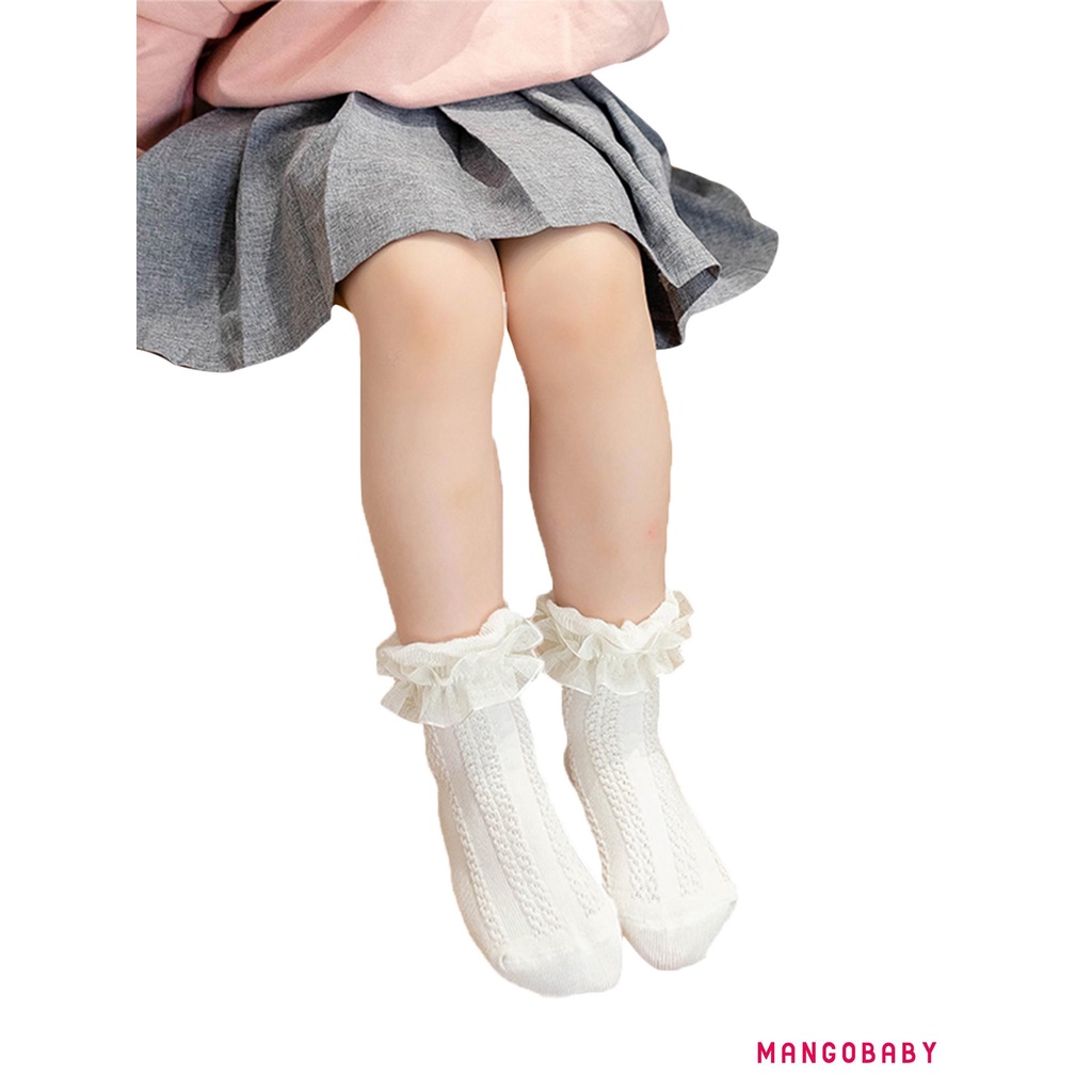 Vớ ren công chúa màu trơn xinh xắn cho bé gái