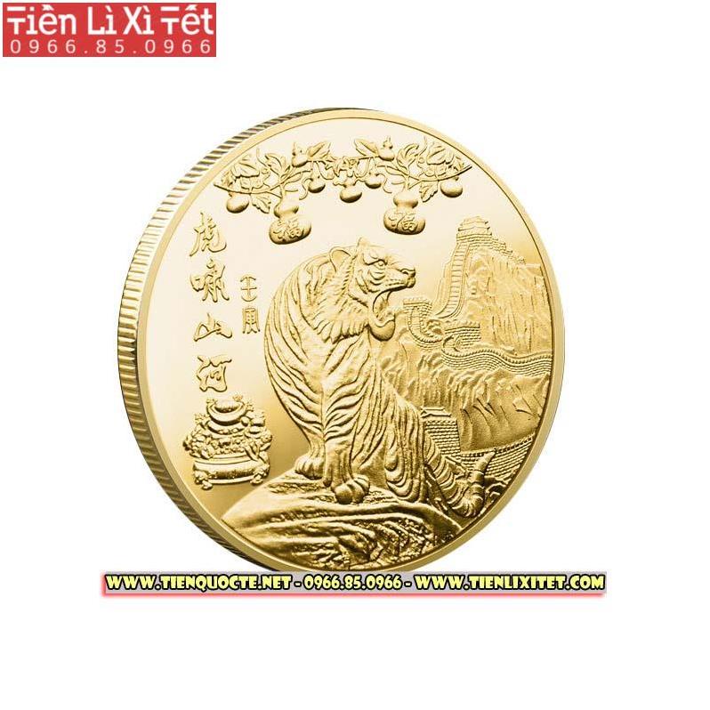 Đồng xu có hình con cọp hổ 2022 hút tài lộc may mắn