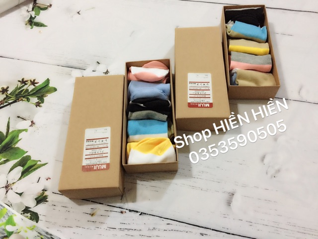 Hộp 5 tất muji kẻ Hàng HOT