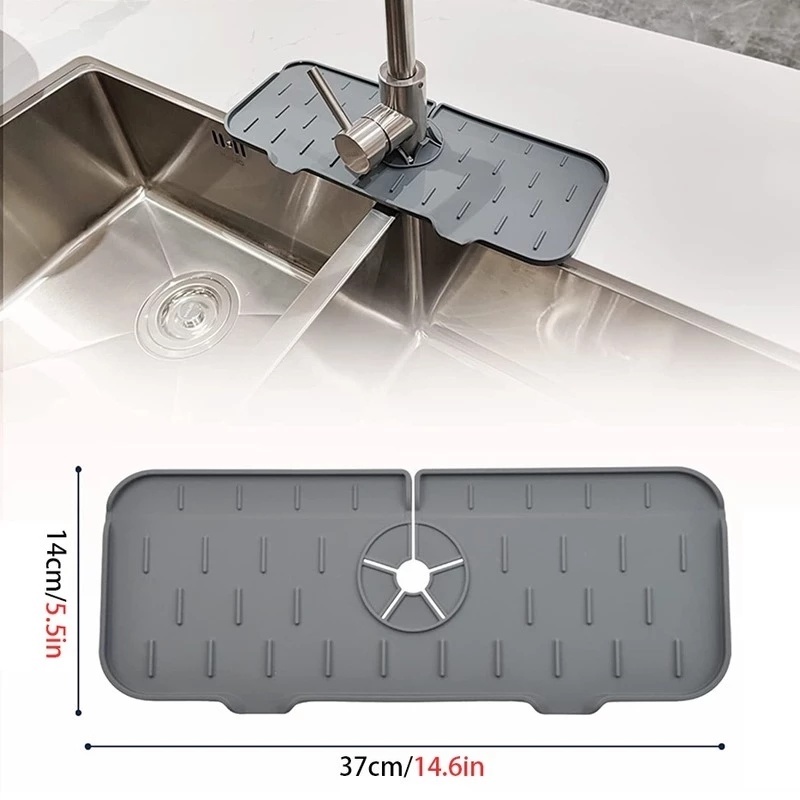 Tấm Silicone Gắn Vòi Nước Bồn Rửa Chén Nhà Bếp Tiện Lợi