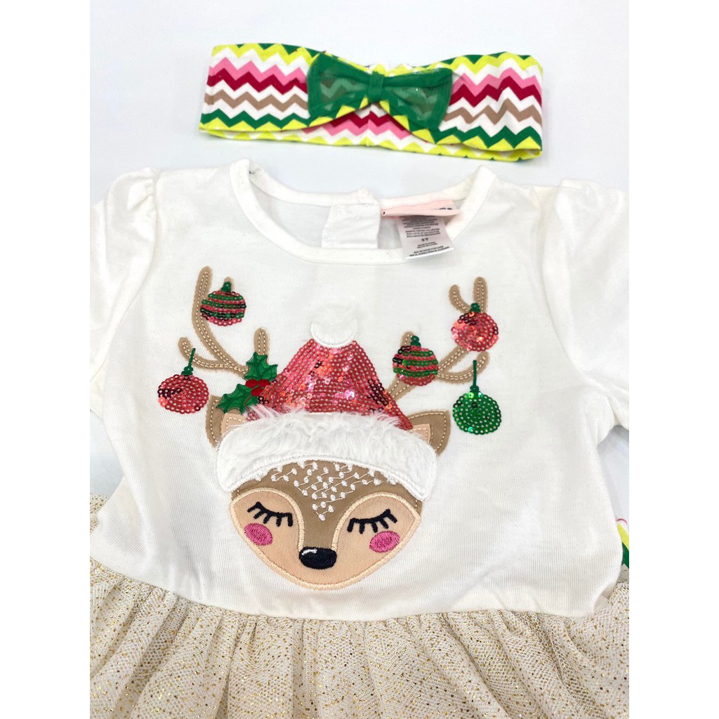 Set 3 chi tiết áo váy quần legging + turban Noel