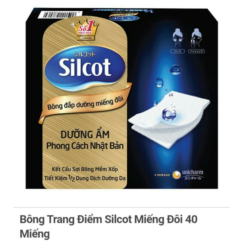 Bông Trang Điểm Silcot Miếng Đôi 40Miếng