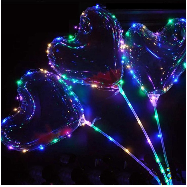 Bong bóng trong suốt 18 inch hình kỳ lân và trái tim dùng trang trí tiệc sinh nhật