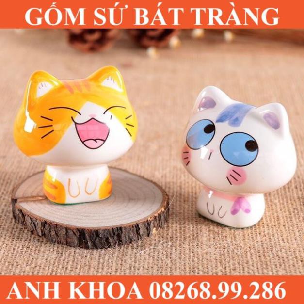 Tượng mèo gốm trang trí - Lễ hội mèo 8 mẫu - Gốm sứ Bát Tràng Anh Khoa