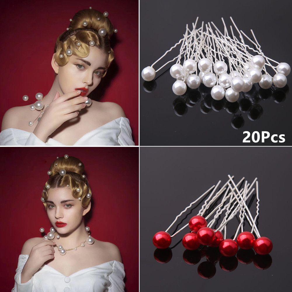 Bộ 20 Trâm Cài Tóc Đính Ngọc Trai Tạo Kiểu Tóc Cho Nữ
