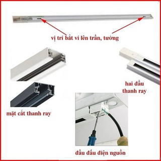 Combo 10 Thanh Ray 1 Mét Dùng Để Lắp Đèn Rọi