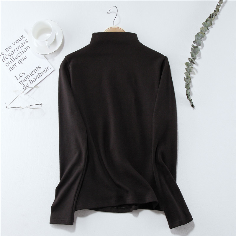 SUXI Áo Thun Nữ Dài Tay Cổ Cao Nhiều Màu Thời Trang