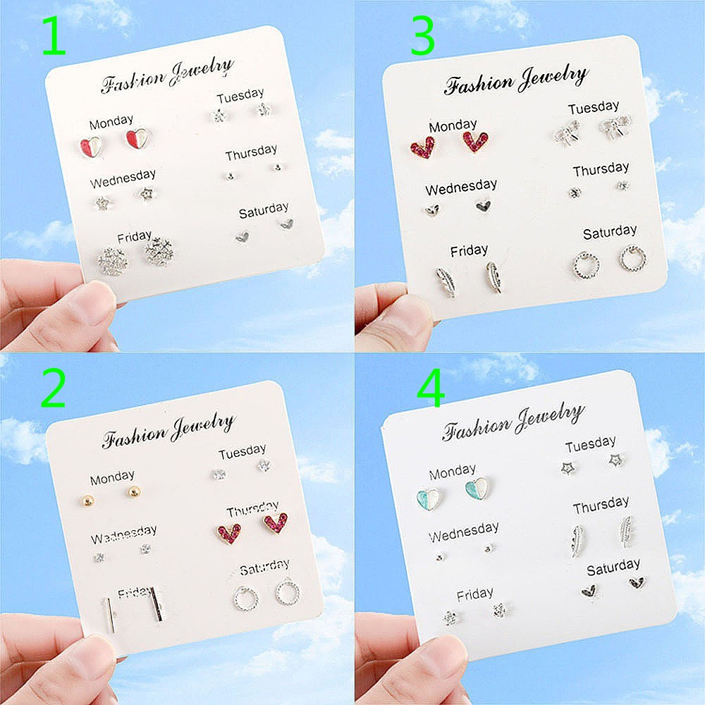 Set 6 đôi khuyên tai dễ thương cho nữ