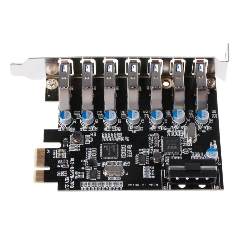 Card mở rộng PCIE chia 7 cổng USB3.0 sang 15-Pin SATA