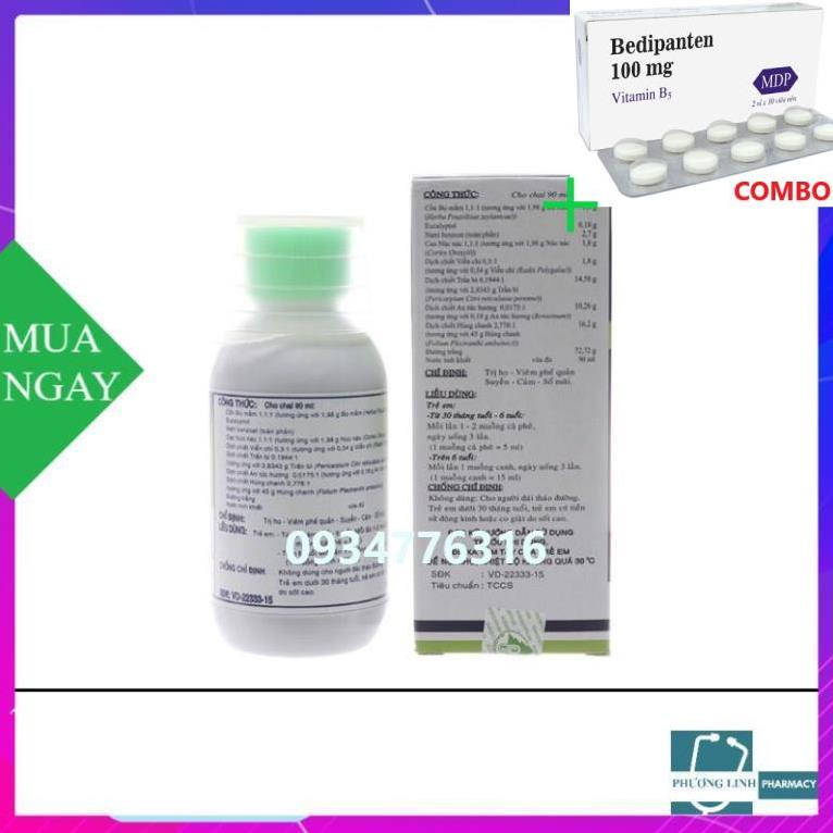 Combo Bedipanten 100mg +  Siro PECTOL - E ( chai 90ml)
