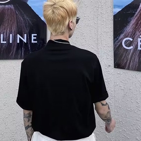 Áo Thun Nam Cổ Cao Tay Ngắn Màu Trơn Đơn Giản Thời Trang Hàn Quốc Cho Nam Và Nữ Simple Unisex Áo Thun Nam Có Cổ Bigsize Top Form Rộng Ifashion Couple Áo Thun