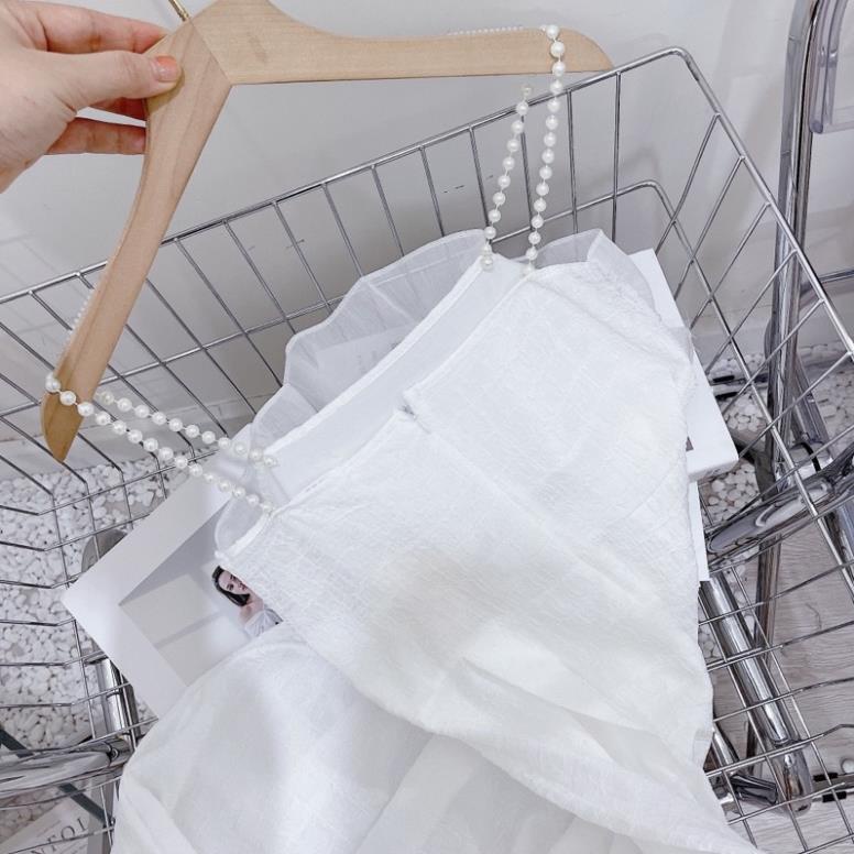 [ 𝐅𝐑𝐄𝐄 𝐒𝐇𝐈𝐏 ] VÁY TRẮNG XỐP SẦN THIẾT KẾ NGỰC PHỐI TƠ 2S NGỌC