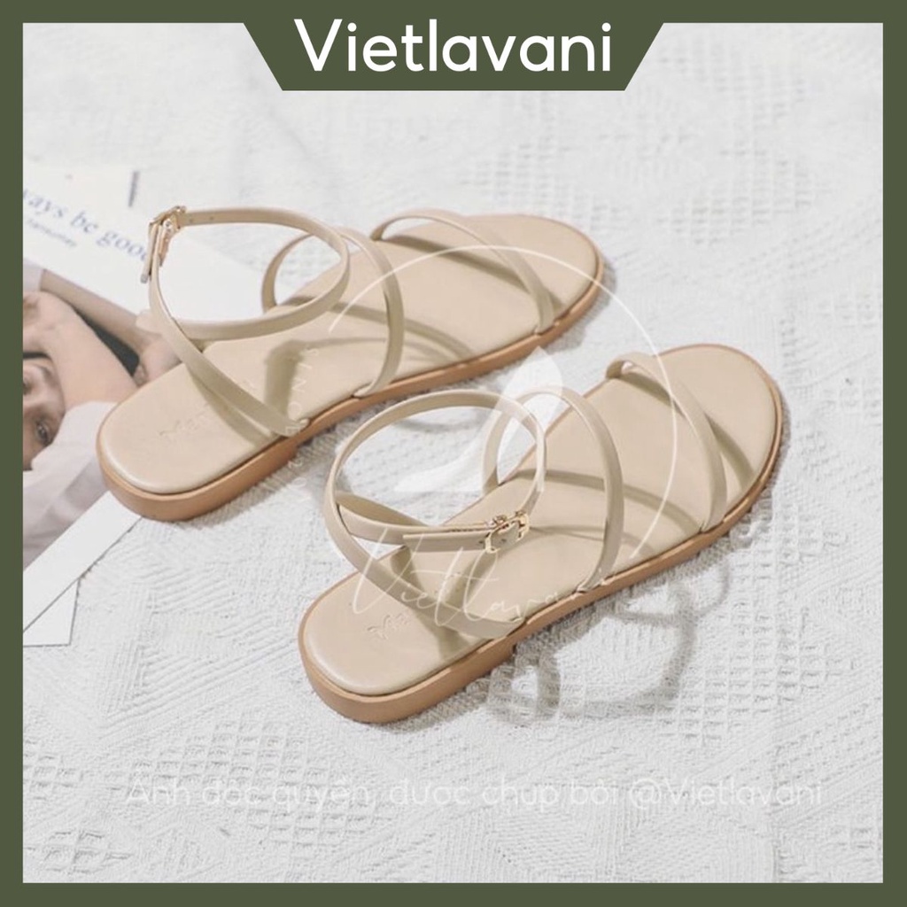 Giày sandal đế phẳng mũi tròn thiết kế quai đan  thoải mái thời trang cho nữ mã XKS38