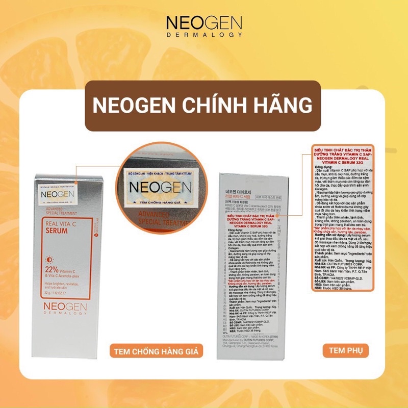 Tinh Chất Dưỡng Trắng Mờ Thâm Và Làm Đều Màu Da VITAMINC NEOGEN DERMALOGY Serum