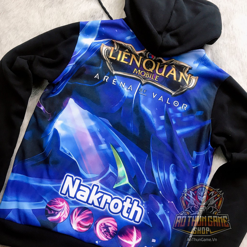 Áo khoác hoodie liên quân mobile 3D Đen Nakroth khiêu chiến AIC Full | Shop AoThunGameVn | BigBuy360 - bigbuy360.vn