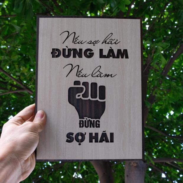 [HOT AMAZON] Tranh Slogan nội dung tạo động lực làm việc bằng Gỗ TBIG020