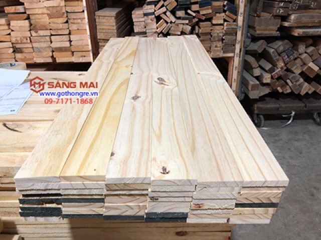 [MS35] Thanh gỗ thông dày 1cm x rộng 6cm x dài 80cm + láng nhẵn mịn 4 mặt