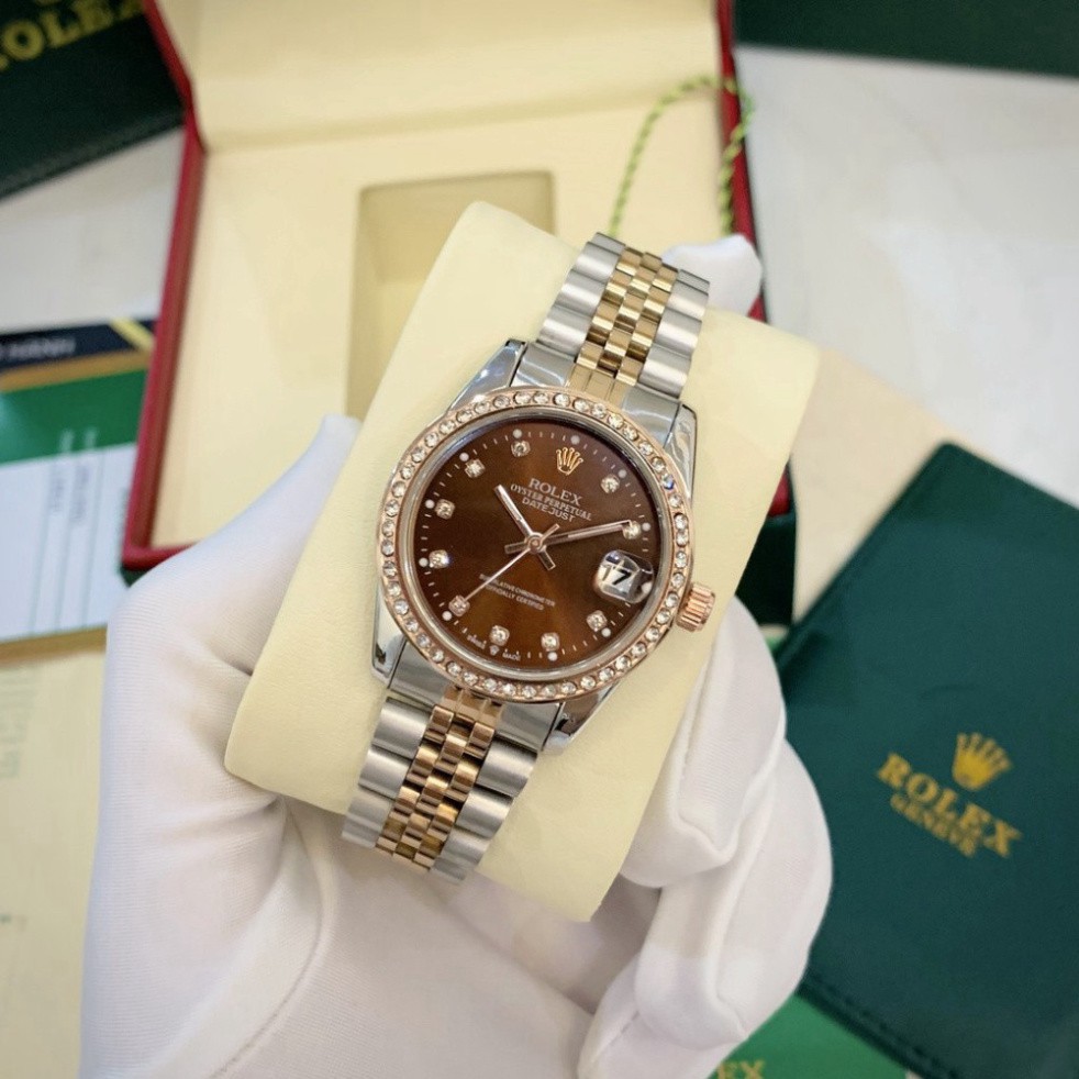 Đồng hồ nữ Rolex mặt tròn đính đá sang trọng dây kim loại bảo hành 12 tháng DHN603 Shop404 | BigBuy360 - bigbuy360.vn