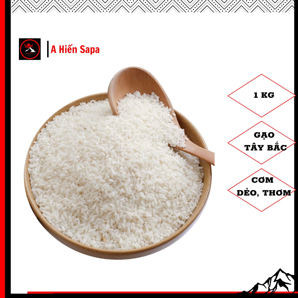 Gạo Séng Cù Lào Cai gói 1 kg ăn thử, gao thơm dẻo, đặc sản Tây Bắc.