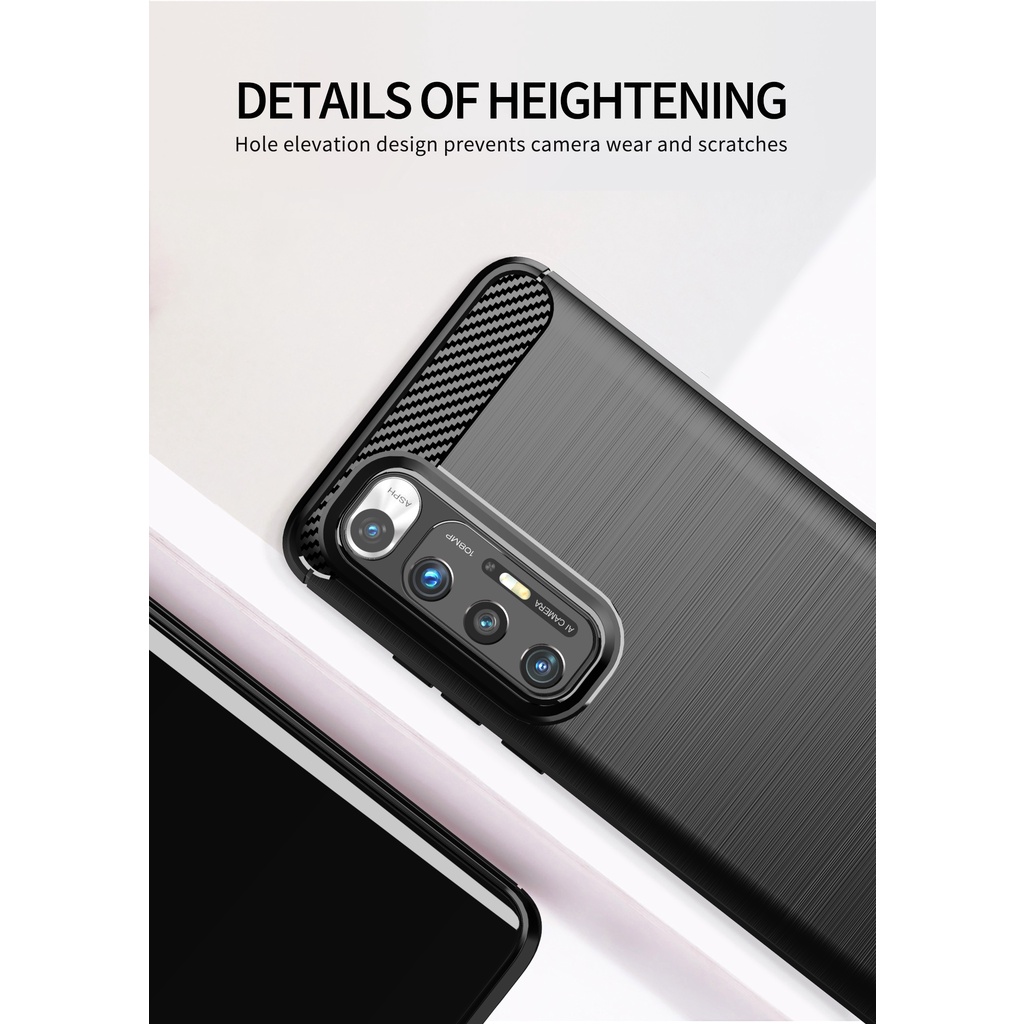 Ốp Điện Thoại Silicon tpu Mềm Chống Sốc In Họa Tiết Sợi Carbon Mượt Mà Cho Mi Xiaomi 10s