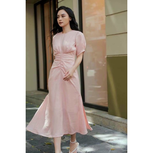 Đầm Dự Tiệc Cổ Tròn Eo Nhún Ty Fashion Che Khuyết Điểm Vòng Eo SML | BigBuy360 - bigbuy360.vn