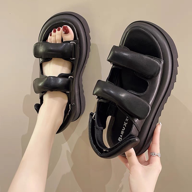 Sandal nữ quai da 5cm NaBi
