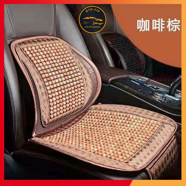 Tựa lưng lót ghế ô tô massage ,đan xen hạt gỗ 2 chi tiết. Thoáng mát ,dễ chịu, chống nóng