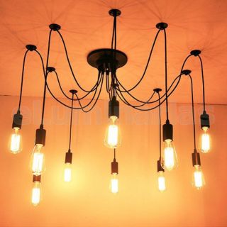 Bộ đèn chùm thả trần trang trí kiểu chân nhện mềm 10đui -