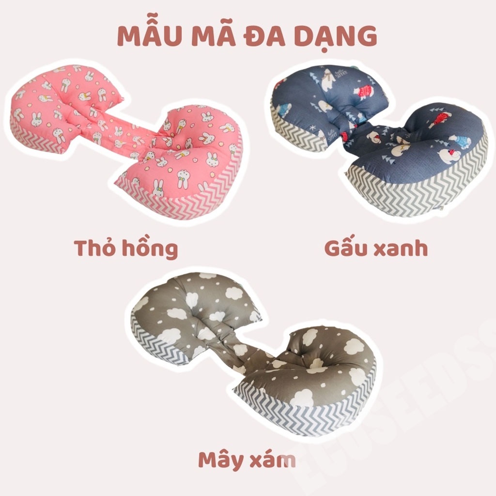 GỐI BẦU CÁNH TIÊN GIÚP GIẢM ĐAU MỎI LƯNG ĐỠ BỤNG CHO MẸ BẦU CÓ 1 GIẤC NGỦ NGON 100% COTTON - GỐI ÔM BÀ BẦU