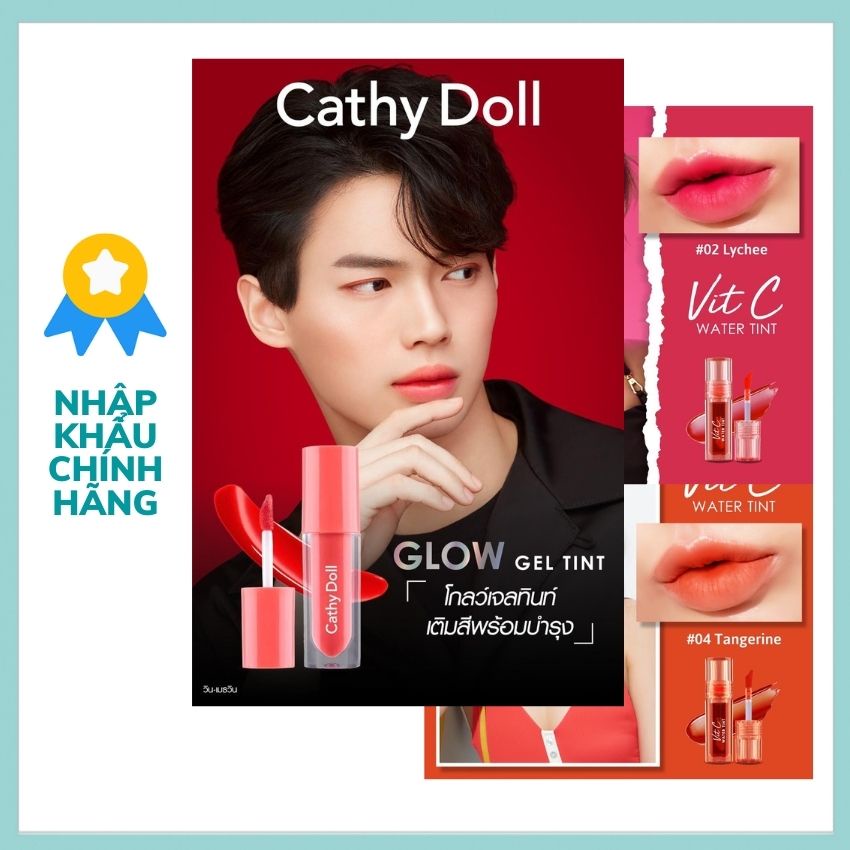 Son Cathy Doll Vit C Water Tint 2.7g Son kem Lì Thái lan Chính Hãng Cao Cấp