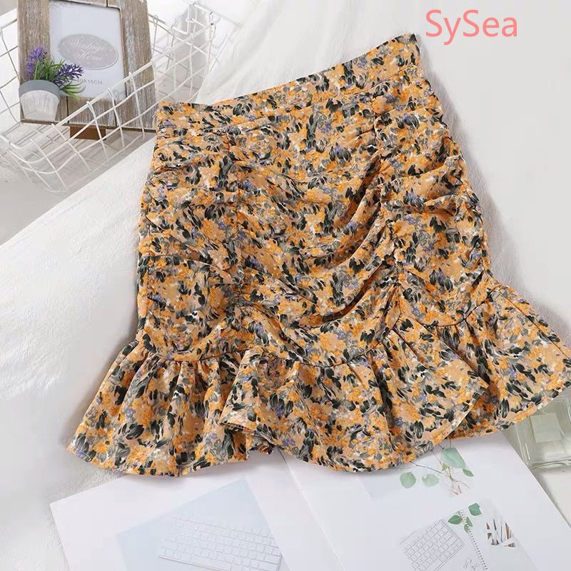 Chân Váy Chữ A Lưng Cao Hoạ Tiết Hoa Phong Cách Retro | BigBuy360 - bigbuy360.vn