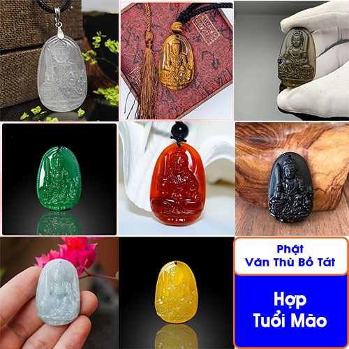 Mặt dây chuyền phật bản mệnh Văn Thù Bồ Tát hộ mệnh cho người Tuổi Mão, Vòng cổ mặt phật bình an - Kila Store
