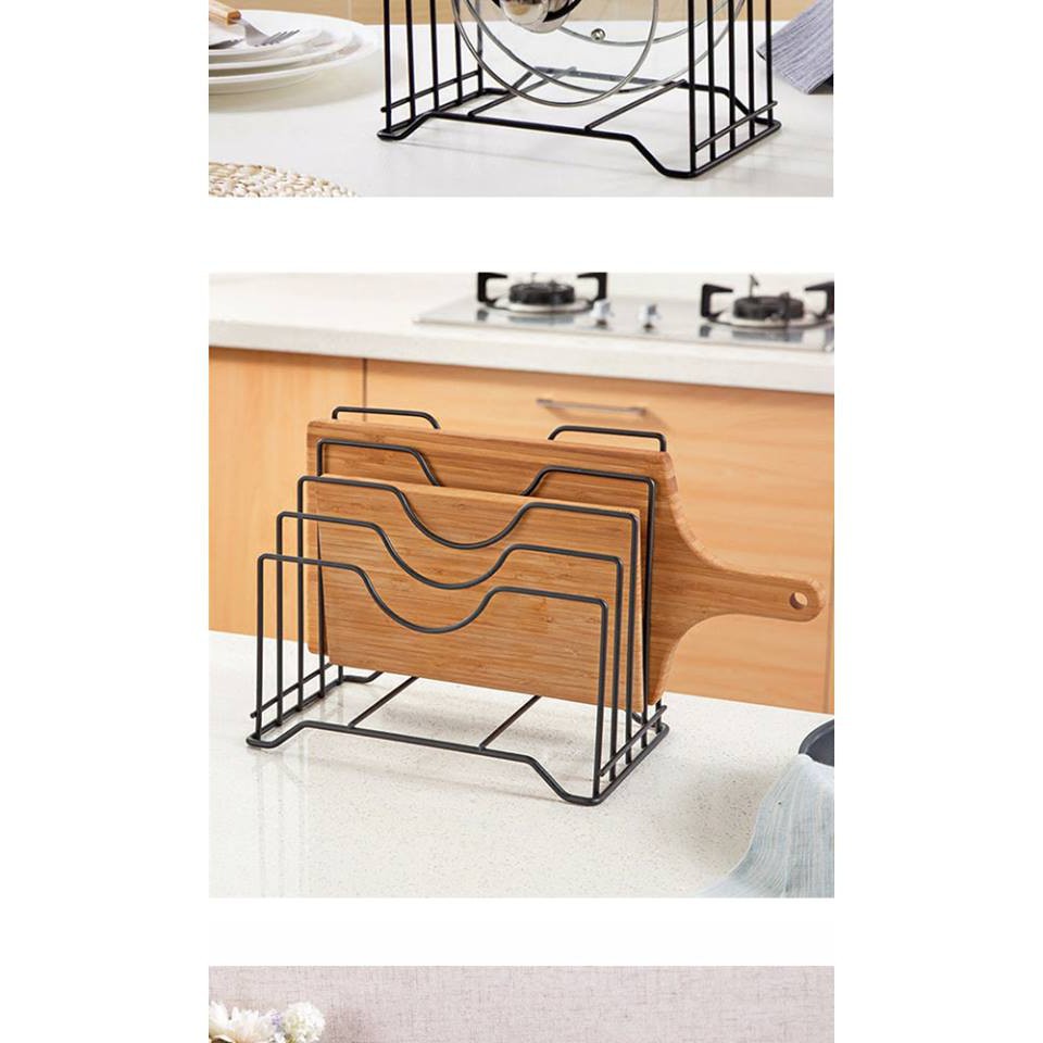KỆ GÁC VUNG NỒI XOONG CHẢO DAO THỚT 4 NGĂN TIỆN DỤNG