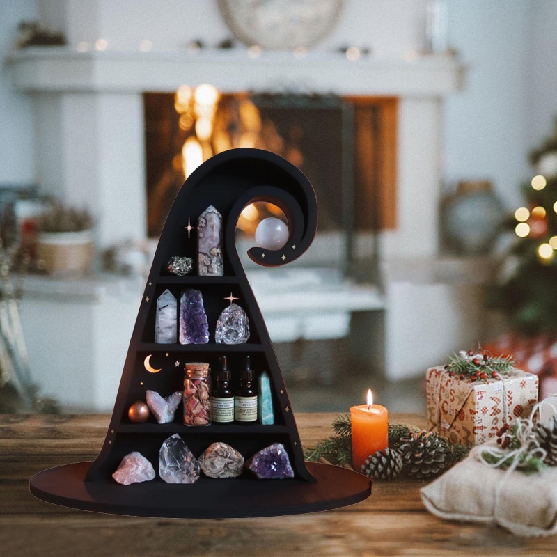 Kệ Treo Bằng Pha Lê Hình Nón Phù Thủy Chống Rách Siêu Bền Trang Trí Nhà Cửa / Văn Phòng Dịp Halloween